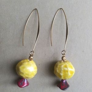 'Yellow Pom' Dangles